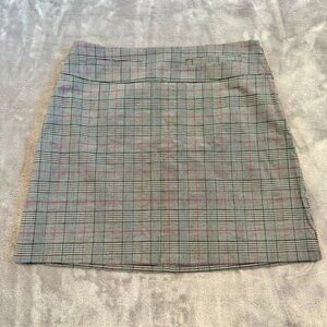 Vintage Y2K Candie's Plaid School Girl Side Zip Mini Skirt Grey Pink Size Small